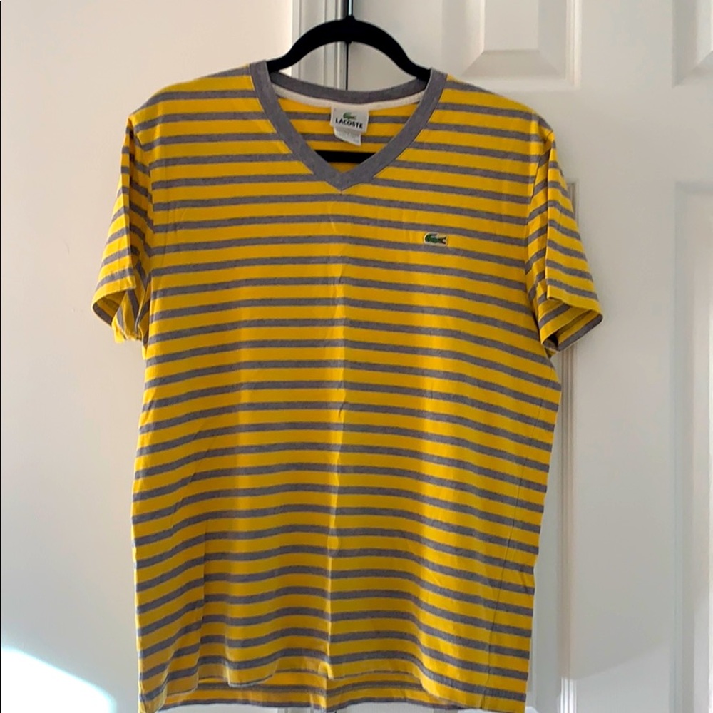 Men’s Lacoste v neck striped tshirt